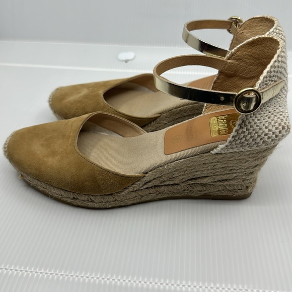 Kanna Made in Spain tan suede wedge espadrilles sandals SZ 8 - Picture 6 of 13